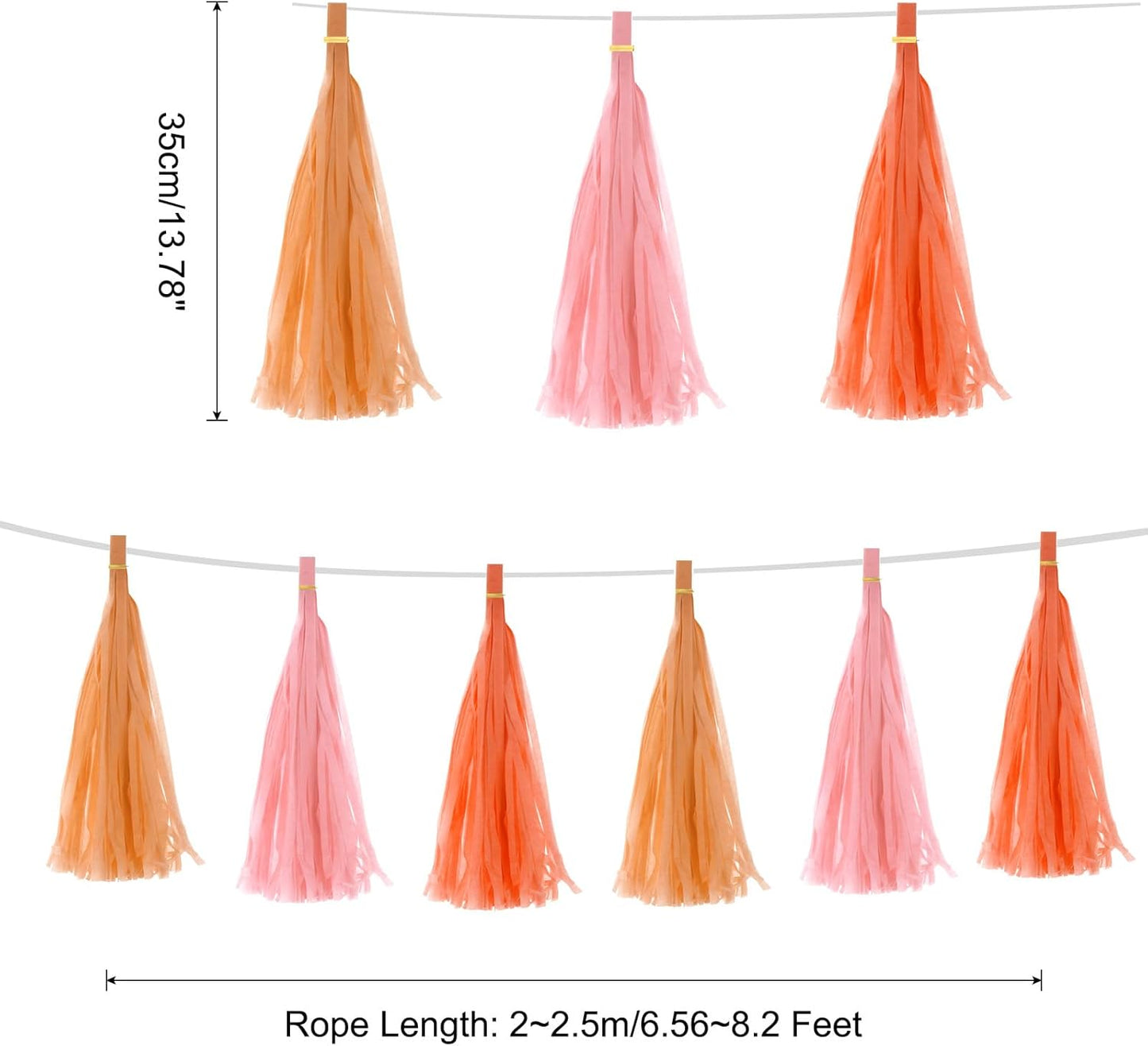 MECCANIXITY 15Pcs Light Blue Tassel Garland Banner with Rope Tissue Paper Tassels Party DIY Kits for Anniversary Wedding Birthday Party