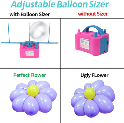 QIPUMP Balloon Pump Electric,110V 600W Balloon Blower Inflator Dual Nozzle Air Pump Balloons Inflator for Decoration, Party, Sport,Gifts:2 Balloon Tying Tools