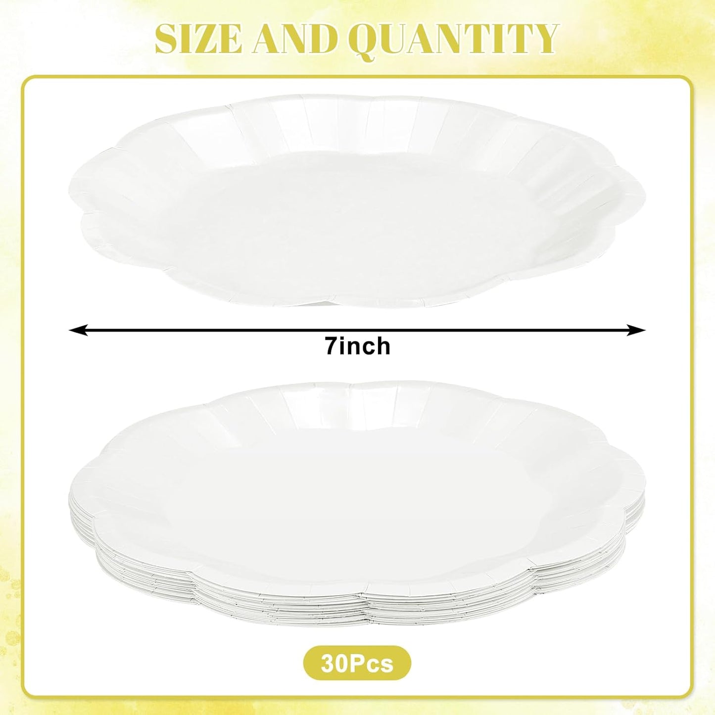 NatNarr 30 Pcs Sage Green Paper Plates, 7 Inch Scalloped Paper Plates Small Dessert Cake Plate Cute Party Plate Disposable Sage Greens Party Supplies for Wedding, Baby Bridal Shower, Birthday