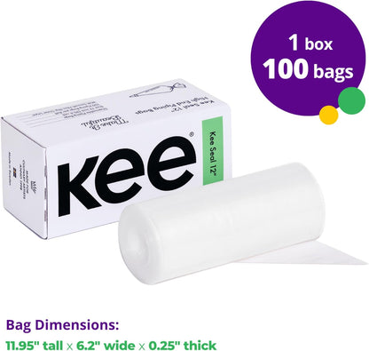 KEE-SEAL Disposable Pastry Bags, Piping Bag with Grip Tight Outer Surface, Smooth-Flow Interior, Easy Tear Perforation, Convenient Dispenser Box, 18-Inch, Clear