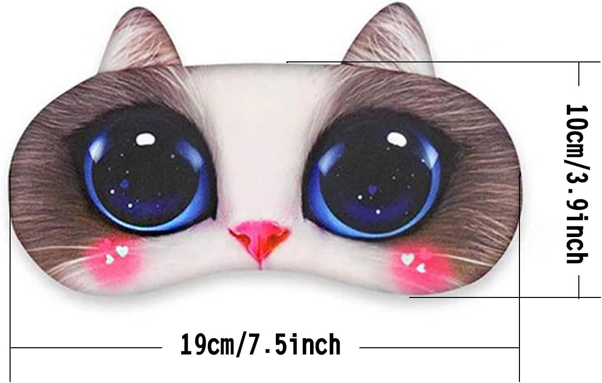 EBaokuup 12 Pack Animal Sleep Eye Mask - Soft Funny Blindfolds Sleeping Mask, Cute Cat Dog Eye Cover Eye Shade for Kids Girls Men Women Plane Travel Nap Night Sleeping