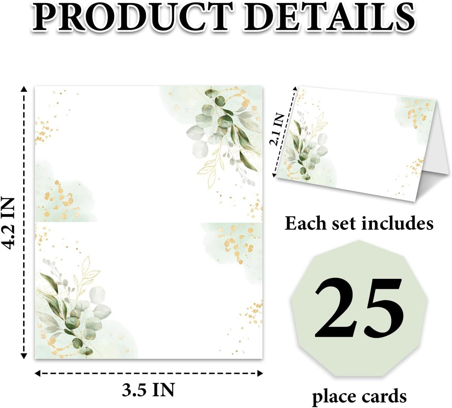 Blue Floral Place Cards for Table Setting, Birthday Baby Shower Folded Tent Cards Wedding Seating Cards for Bridal Shower, Anniversary, Engagement Food Name Card for Party Decoration, 25pcs /A10