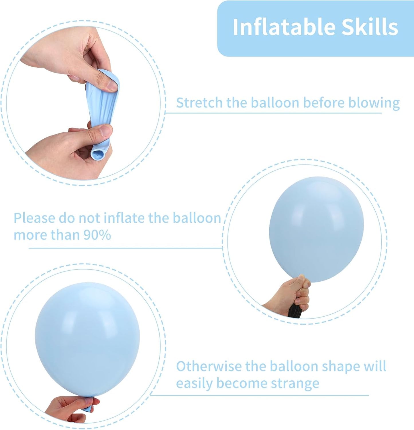 RUBFAC 87pcs Metallic Blue Silver Balloon Garland Arch Kit, 18 12 10 5 Inch Blue Silver Confetti Latex Party Balloons for Birthday Graduation Baby Shower Decoration