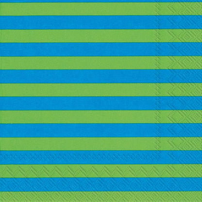 IHR Ideal Home Range Cocktail Napkins Marimekko Disposable 3-Ply Paper Party Napkin Pack, 5" x 5", Orkanen Linen/Blue, 20-Count