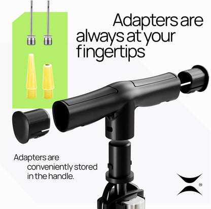 Bike Pump Floor, Advanced Bike Tire Inflator, Bicycle Hand Air Pump with Dual Presta and Schrader Valves, Handheld Pump, Suitable for Road and Mountain Bikes, Baby Stroller, Balls