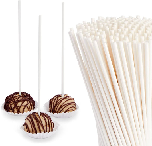 Bright Creations Long Cake Pop Sticks - 200 Pack, 8-Inch White - For Cake Pops, Rice Crispy Treats, Cookie & Candy - Baking Supplies & Dessert Sticks