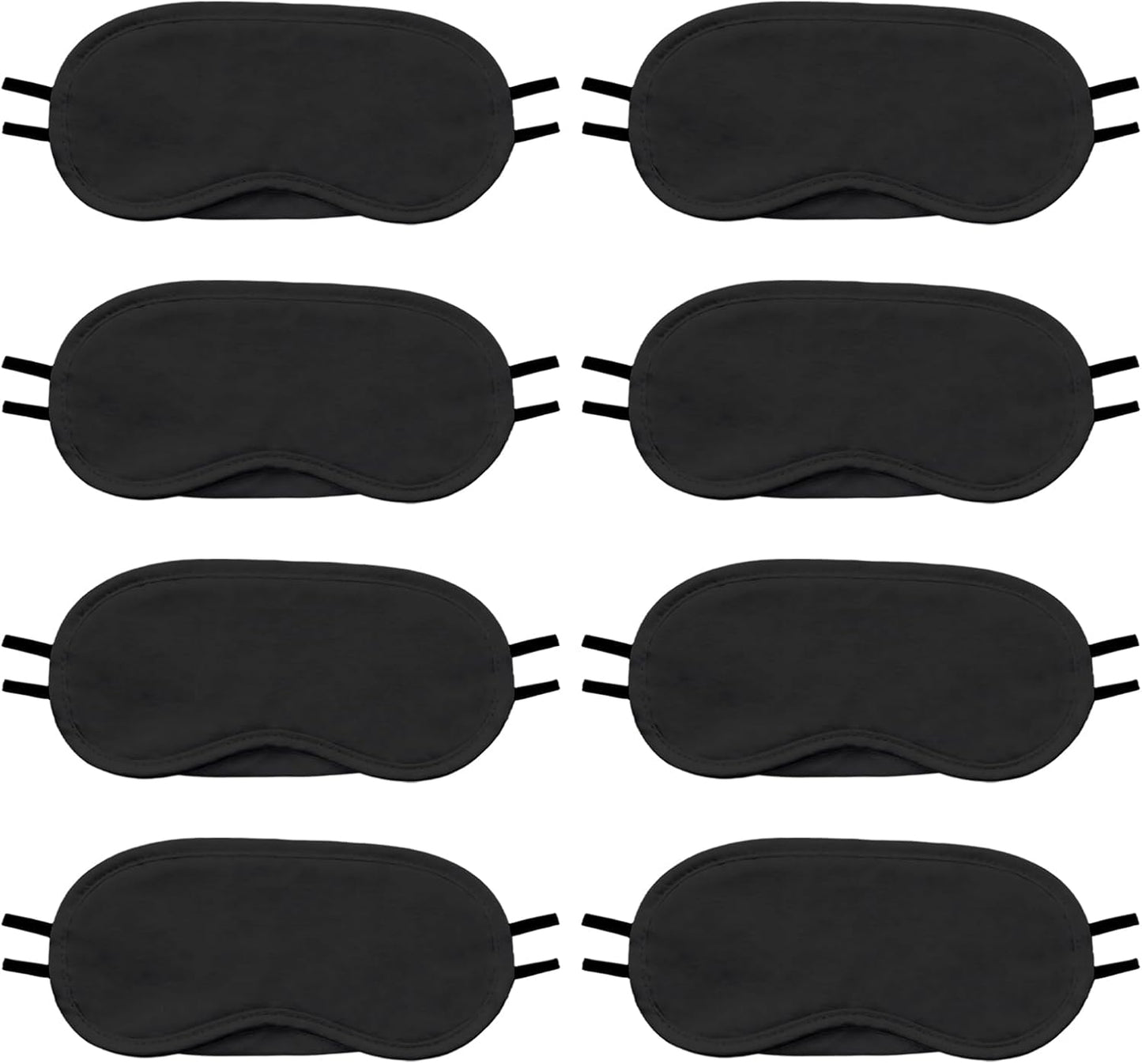 8-Pack Blindfold Sleep Mask for Party Games Travel Sleep Team Build Party Supply - Eye Covers for Sleeping with Adjustable Strap - Sleeping Masks for Women Men, Black