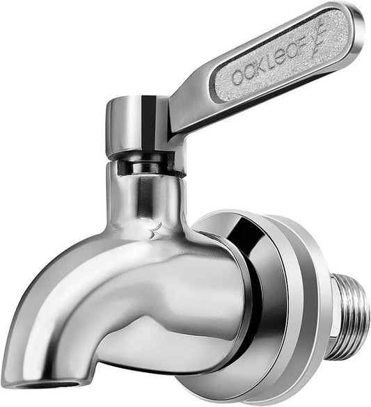 Oak Leaf Replacement Spigot for Beverage Dispenser, Stainless Steel Spigot for Drink Dispenser, Water Dispenser Faucet, Food Grade, 2 Pack
