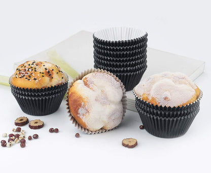 Gifbera White Metallic Foil Cupcake Liners Standard Size Baking Cups, 200-Count