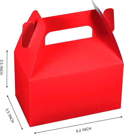 XAGLVV 24 Pack White Paper Gable Boxes,6.2 Inch Candy Boxes with Handle, Snack Party Favor& Gift Cookie bags for kids Birthday,Wedding, Baby Shower, Graduation.