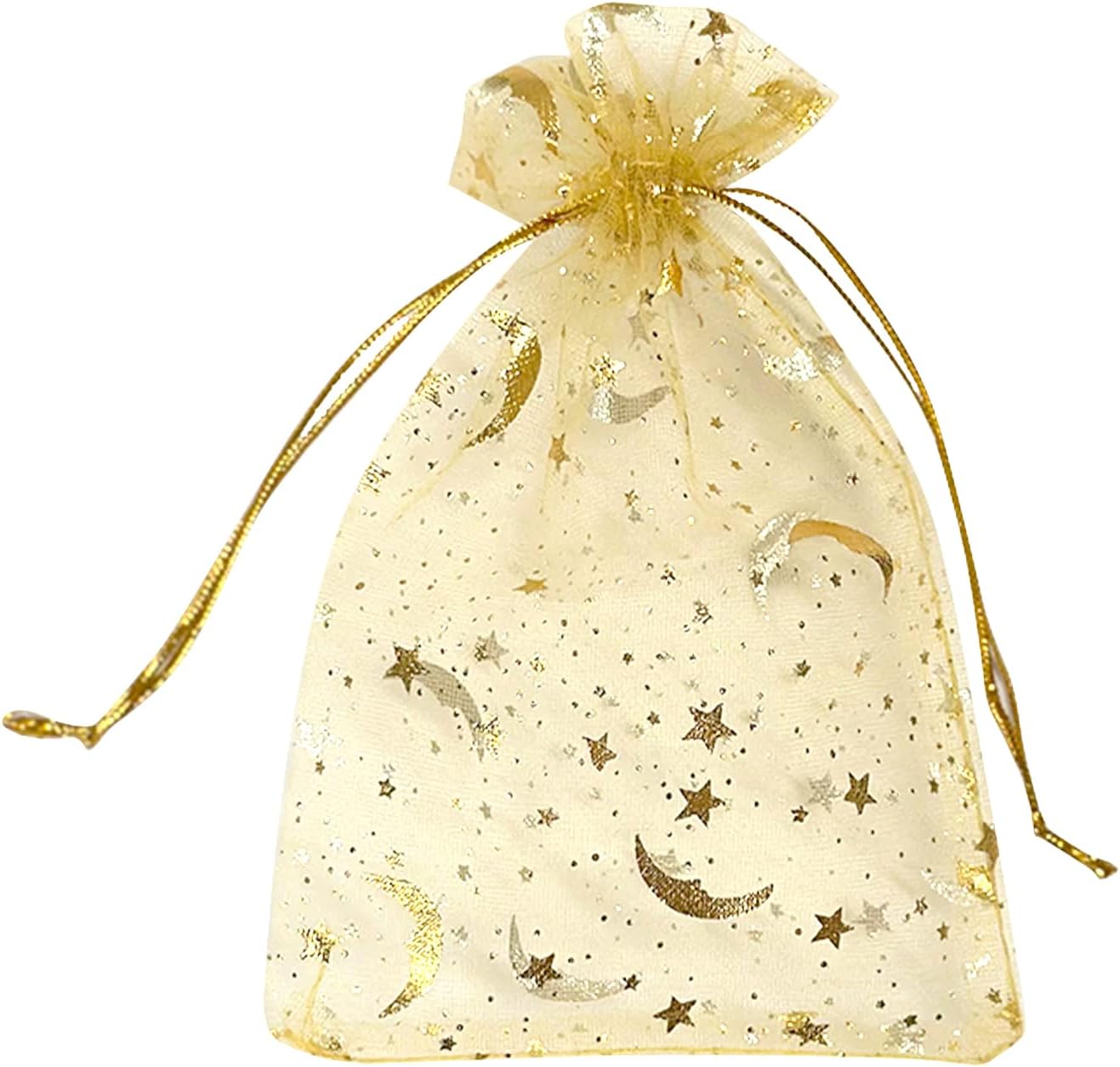 100PCS White Organza Bags, 4x6 Inch Small Mesh Bags Drawstring, Jewelry Gift Bags for Easter, Party, Festival, Bathroom Soaps, Makeup