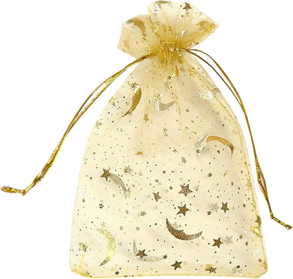 100PCS White Organza Bags, 4x6 Inch Small Mesh Bags Drawstring, Jewelry Gift Bags for Easter, Party, Festival, Bathroom Soaps, Makeup