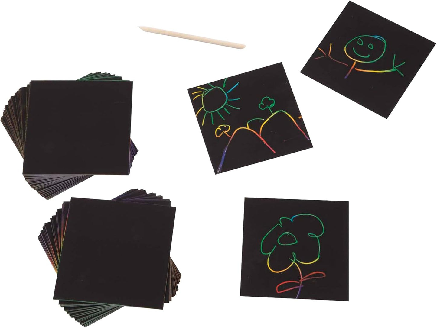 Melissa & Doug Scratch Art® Box of 125 Friendship-Themed Shaped Notes in Desktop Dispenser (Approx. 3.5” x 3.5” Each Note)