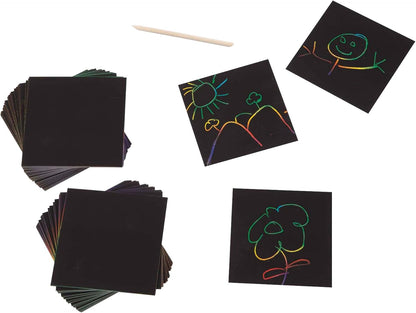 Melissa & Doug Scratch Art® Box of 125 Friendship-Themed Shaped Notes in Desktop Dispenser (Approx. 3.5” x 3.5” Each Note)