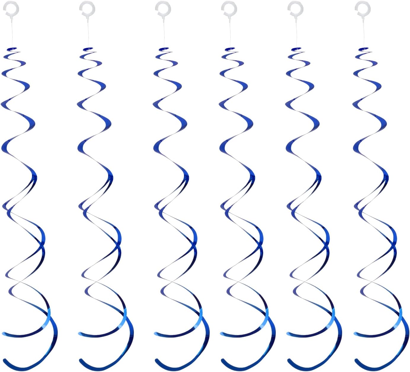 30 Pieces Iridescent White Hanging Swirls, Foil Swirl Hanging Decorations Plastic Steamers for Ceiling, Dangling Whirls Wedding Baby Shower Birthday Party Decorations
