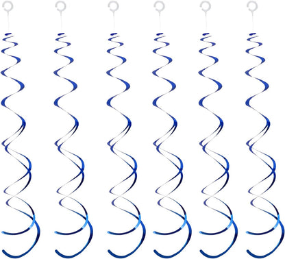 30 Pieces Iridescent White Hanging Swirls, Foil Swirl Hanging Decorations Plastic Steamers for Ceiling, Dangling Whirls Wedding Baby Shower Birthday Party Decorations