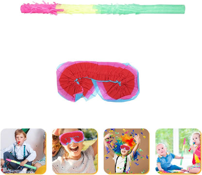 1 Set Pinata Props Paper Pinata Stick for Kids Stick for Party for Birthday Paper Colorful Blindfold Mask and Fun