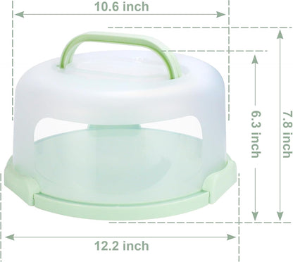 Cake Carrier with Lid and Handle, Fit 10’’ Cake Stand with Lid, Cake Transport Storage Container, Cake Containers Cover Stand with Lids, 3 Secure Side Closures (Pink)