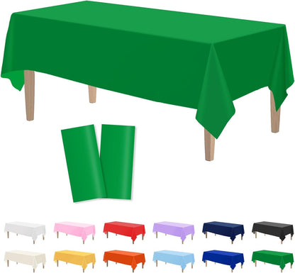 Kopokita 2PCS Black Plastic Tablecloths 54 x 108 Inch, Disposable Table Cloths Rectangle Party Table Covers