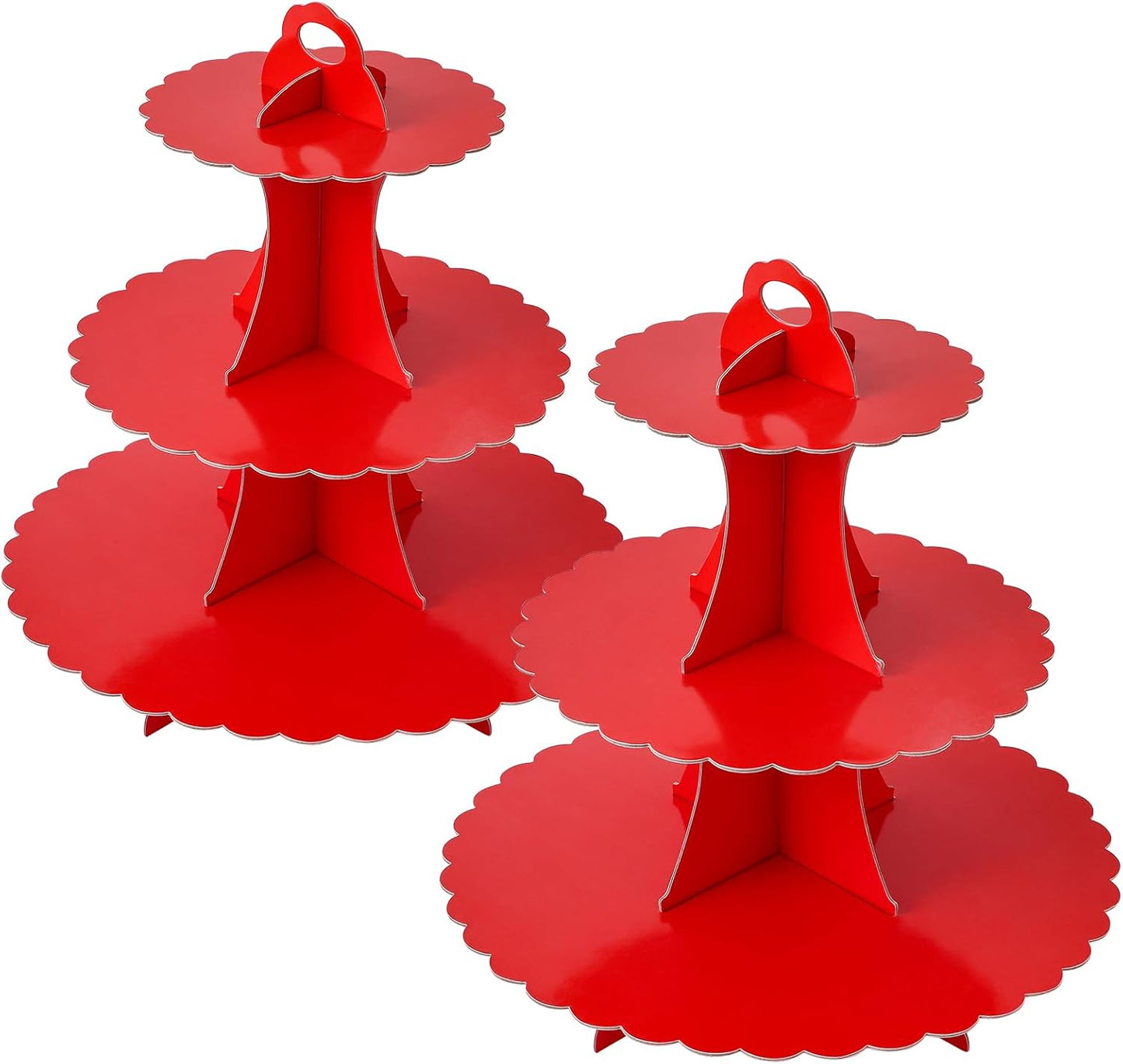 Soleebee 3-Tier Cupcake Stand, Cardboard Cupcake Tower, Dessert Cup Cake Stand Tower for Birthday Wedding Party Decoration, Cupcake Tier Stand 1 Set (Black)