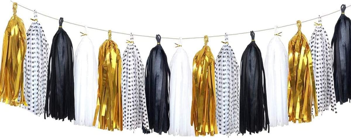 Tissue Paper Tassels Paper Tassel Garland Banner Table Decor Party Tassels Banner Wedding Birthday Baby Shower Nursey Party Decorations Supplies (20, Rose Gold+Pink+Rose Red+Lt-Pink)