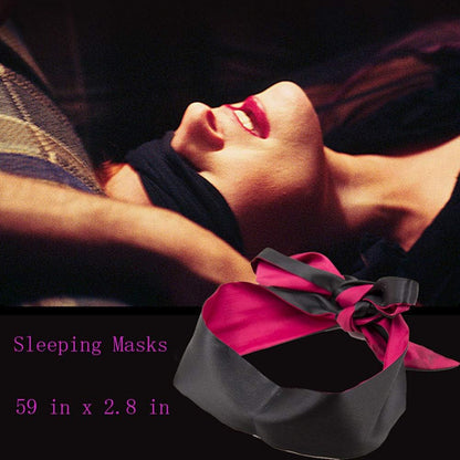 Soft Satin Eye Mask Blindfold Comfortable Sleeping Masks - 59 in x 2.8 in