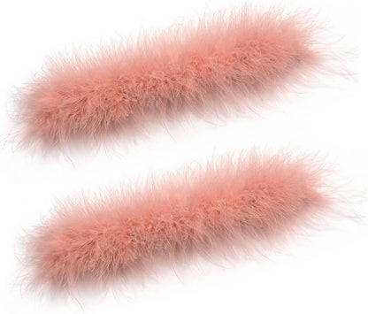 2Pcs Feather Wristbands, 9.65inch Soft Feather Wrist Slap Bracelet Cuffs, Snap Ring, Circle Slap Wrist Decoration Cuffs for Party Decoration