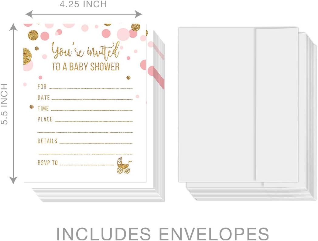 Andaz Press Blush Pink Gold Glitter Girl Baby Shower, Printable Table Tent Place Cards, 20-Pack, Seat Placement Cards Blank Place Cards For Table Settings Name Cards for Wedding, Graduation Food Cards - Colors B