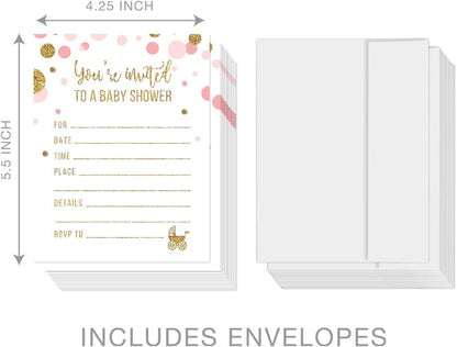 Andaz Press Blush Pink Gold Glitter Girl Baby Shower, Printable Table Tent Place Cards, 20-Pack, Seat Placement Cards Blank Place Cards For Table Settings Name Cards for Wedding, Graduation Food Cards - Colors B
