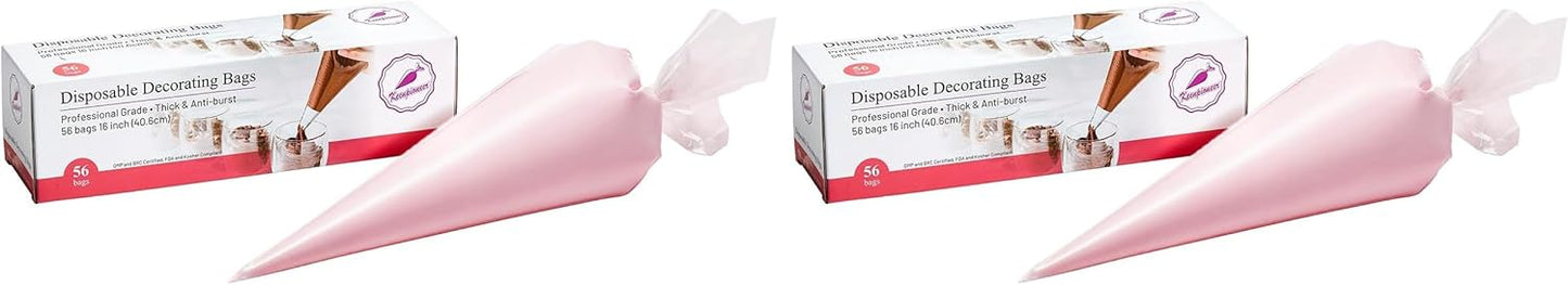 Keenpioneer Piping Bag - Disposable Cake Decorating Bag 100 Count, 12 inch, Clear