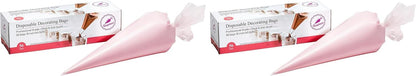 Keenpioneer Piping Bag - Disposable Cake Decorating Bag 100 Count, 12 inch, Clear