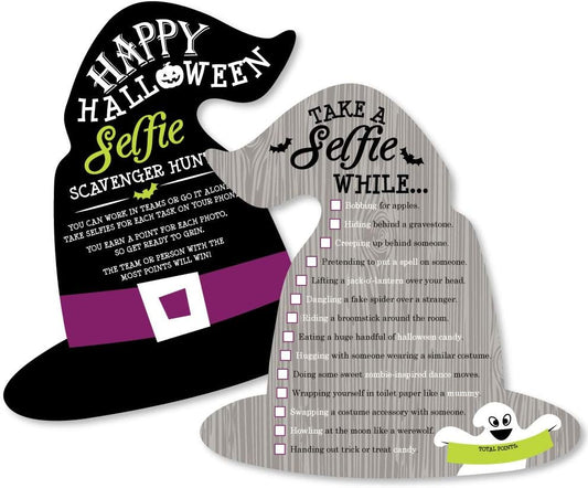Big Dot of Happiness Happy Halloween - Selfie Scavenger Hunt - Witch Party Game - Set of 12
