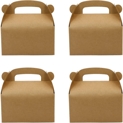 30-Pack Yellow Party Favor Treat Boxes, Goodie Candy Box, Gable Paper Gift Boxes with Handles Perfect for Construction and Chic Yellow Submarine Party Decoration Supplies