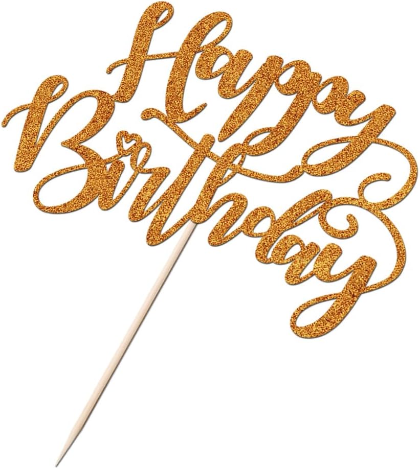 Handmade Glitter Happy Birthday Cake Topper,Birthday Party Cake Decorations, Anniversary/Birthday Party Decoration Supplies (Rainbow)