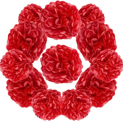 Yosawa 12 Pcs Tissue Paper Pom Poms Flowers,10''12''Paper Flower Party Decorations for Wedding Birthday Baby Shower Baby Girl Room Nursery Decoration（Sky Blue/ZH）