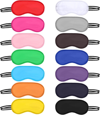 14 Pcs Multicolor Blindfolds for Games Eye Mask Sleep Sleeping Mask Travel Sleep Masks Team Building Games Party with Nose Pad and Adjustable Strap for Women Men Kids Unisex 14 Colors