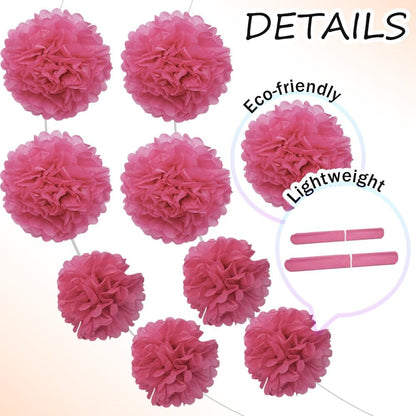 Yosawa 12 Pcs Tissue Paper Pom Poms Flowers,10''12''Paper Flower Party Decorations for Wedding Birthday Baby Shower Baby Girl Room Nursery Decoration（Sky Blue/ZH）