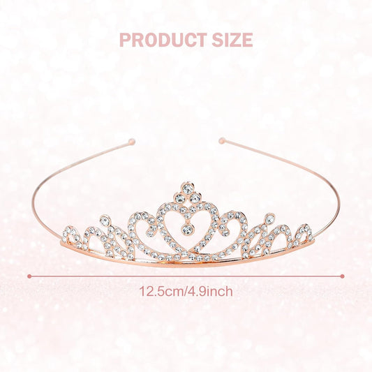 inSowni 8 Pieces Rose Gold Metal Sparkly Rhinestone Princess Tiara Crown Headbands Wedding Birthday Party Prom Headpieces for Women Girls Brides Bridesmaids