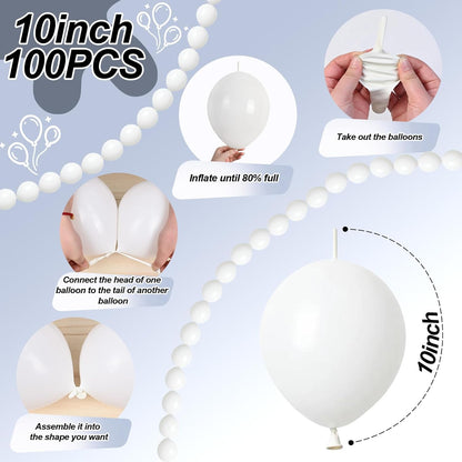Gold Quick Link Balloons, 60PCS Linking for Balloon Wall Arch Chains, 6inch Linkable for Wedding Birthday Baby Shower Engagement Graduation Party Decorations