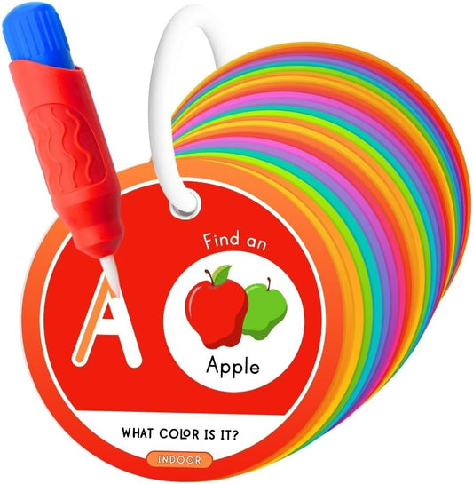 ABC Scavenger Hunt Cards with Magic Water Brush | Alphabet Learning Toys for Kids & Toddlers | Games with Water Doodle (ABC)