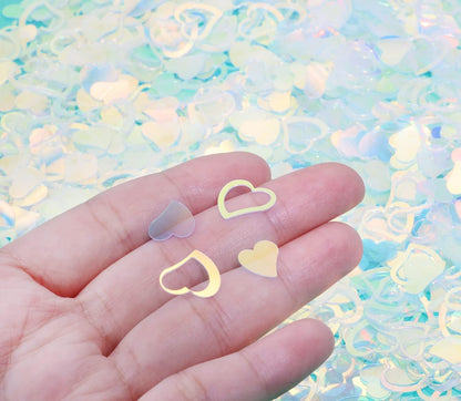 ONLYKXY 1200Pcs Love Heart Shaped Confetti, Table Wedding Decoration, Glitter Confetti for Wedding Party (Silver)