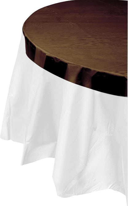 12-Pack Premium Plastic Tablecloth 54in. x 108in. Rectangle Table Cover - Dark Blue - Colors B