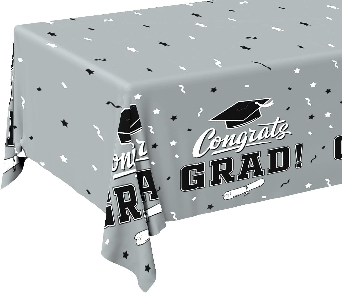 Gatherfun Graduation Party Decorations, Gongrats Grad Tablecover for Graduation Party Supplies, 3 pcs Green Table Cloths, 54"x108"