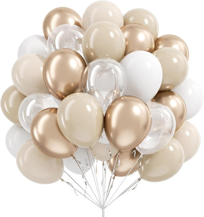 Light Pink and White Balloons, 60pcs 12inch Pearl Light Baby Pink Confetti White Balloons for Wedding Bridal Shower Baby Shower Pink Birthday Decorations