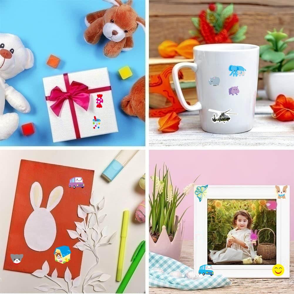 24 Sheets 3D Puffy Stickers for Kids Toddlers Bulk, Small Children Party Bag Sticker Variety Pack for Preschool Teacher, Boy Girl Rewards Crafts Scrapbooking Gifts (Dinosaur Animal Car Flower Heart)