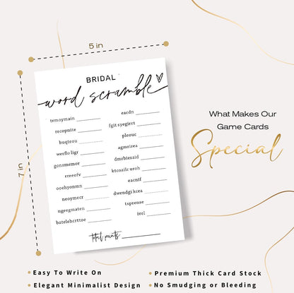 Bridal Shower Bingo, What Will The Bride to Be Receive, 25Pcs Bridal Bingo Game Cards, Engagement Party Games for Guests, Minimalist White Wedding Party Supplies - A18