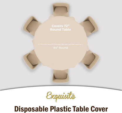 Exquisite Party Solids 6-Pack Premium Plastic Tablecloth 54in. x 108in. Rectangle Plastic Table Cover - Navy