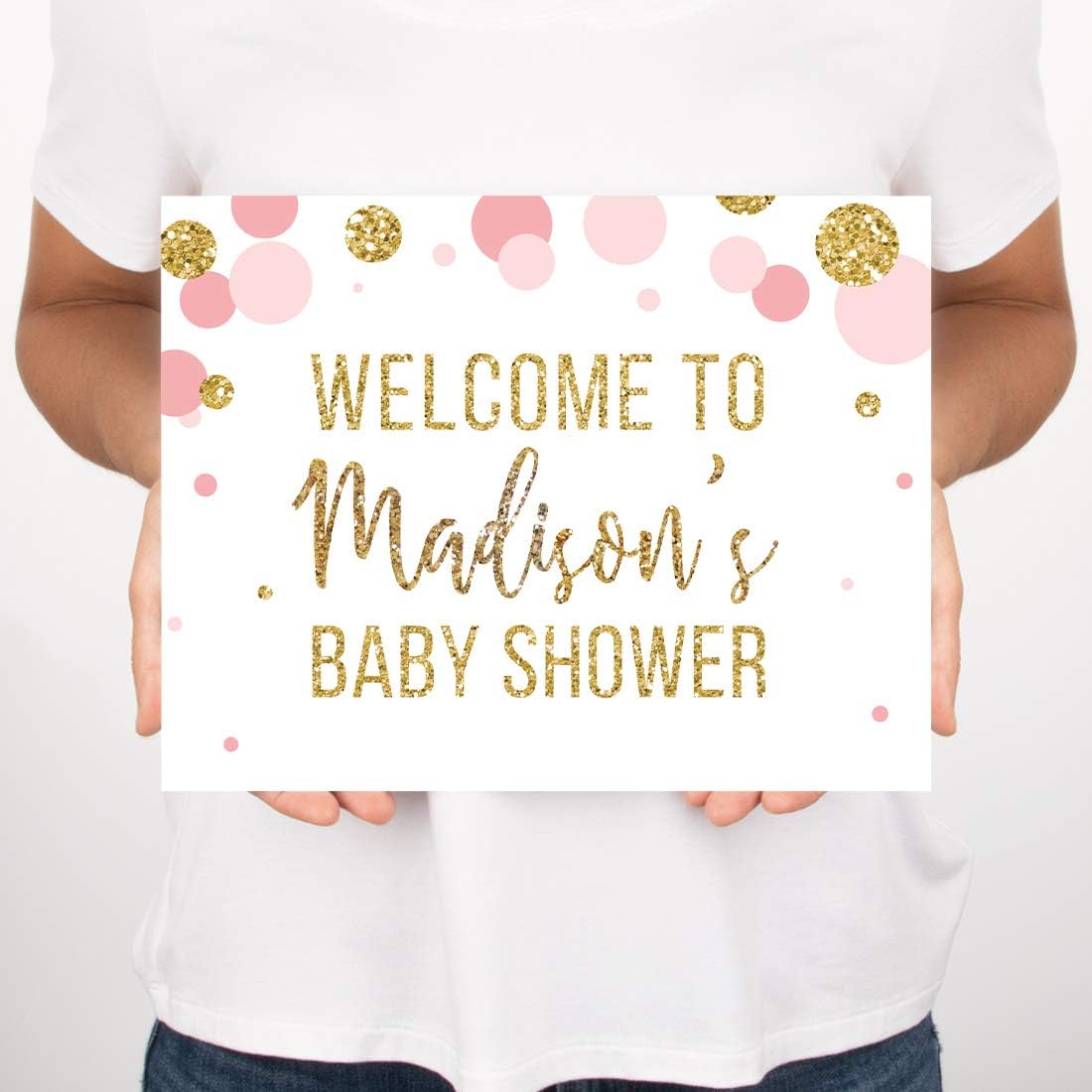 Andaz Press Blush Pink Gold Glitter Girl Baby Shower, Printable Table Tent Place Cards, 20-Pack, Seat Placement Cards Blank Place Cards For Table Settings Name Cards for Wedding, Graduation Food Cards - Colors B