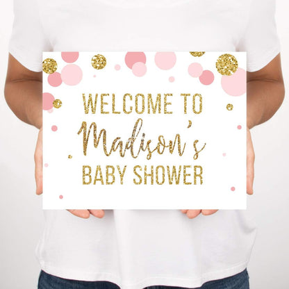 Andaz Press Blush Pink Gold Glitter Girl Baby Shower, Printable Table Tent Place Cards, 20-Pack, Seat Placement Cards Blank Place Cards For Table Settings Name Cards for Wedding, Graduation Food Cards - Colors B