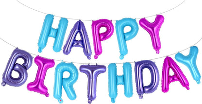 Happy Birthday Balloons Banner, Foil Balloon Personalized Name Letters Balloons Sign Birthday Party Decorations for Women Men Boys Girls Cream